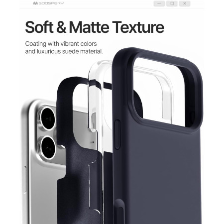 Dėklas Mercury Pure Magsafe silikoninis Apple iPhone 17 Pro Max tamsiai mėlynas