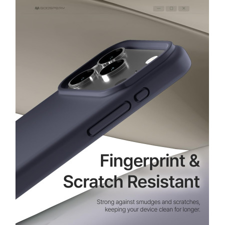 Dėklas Mercury Pure Magsafe silikoninis Apple iPhone 17 Pro tamsiai mėlynas