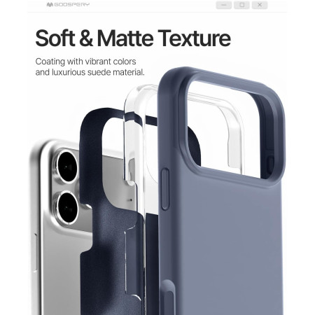 Dėklas Mercury Pure Magsafe silikoninis Apple iPhone 17 Pro Max levandos pilka