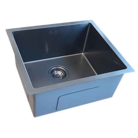 Nerūdijančio plieno plautuvė D4843HB BLACK su sifonu 1.2 mm