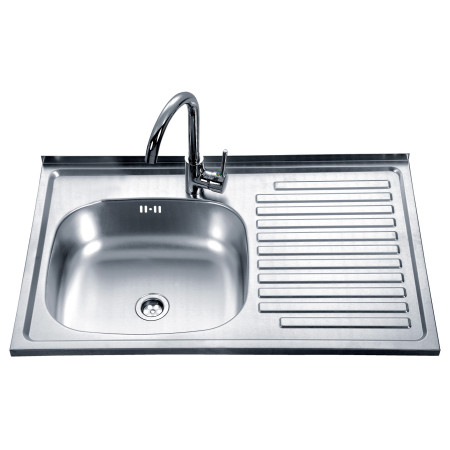 Nerūdijančio plieno plautuvė D8050AB dešinė uždedama su sifonu 0.6 mm