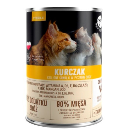 PET REPUBLIC Sterile Chicken - šlapias kačių maistas - 400g