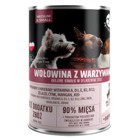 PET REPUBLIC Adult Medium & Small Beef with vegetables - šlapias maistas šunims - 400g