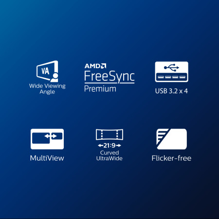 Philips 346E2CUAE - 34 colio VA monitorius, UWQHD