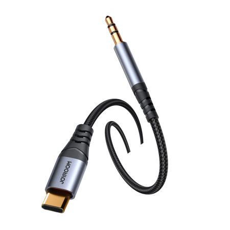Joyroom audio kabelis stereo AUX 3,5 mm mini jack - USB-C 1,2m juodas