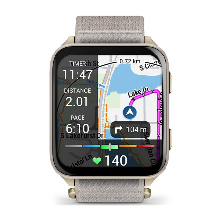 Garmin Venu X1 5,08 cm (2") AMOLED Skaitmeninis 448 x 486 pikseliai Lietimui jautrus ekranas Auksas, Titanas „Wi-Fi“ GPS (palydo