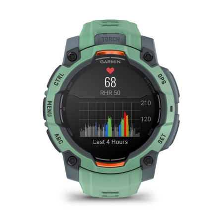 Garmin Instinct 3 AMOLED 3,05 cm (1.2") 45 mm Skaitmeninis 390 x 390 pikseliai Lietimui jautrus ekranas Žalia GPS (palydovinis)