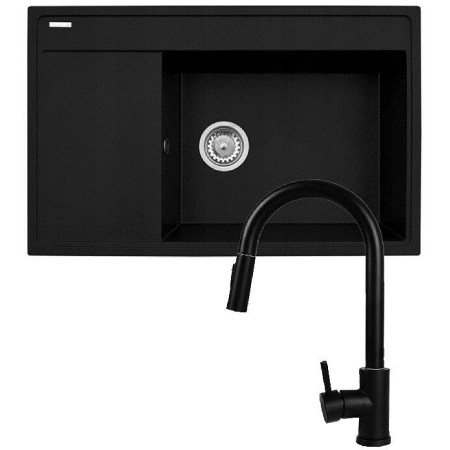 Kriauklė PYRAMIS CAMEA (79x50) 1B 1D R + IDEA Black Edition Maišytuvas