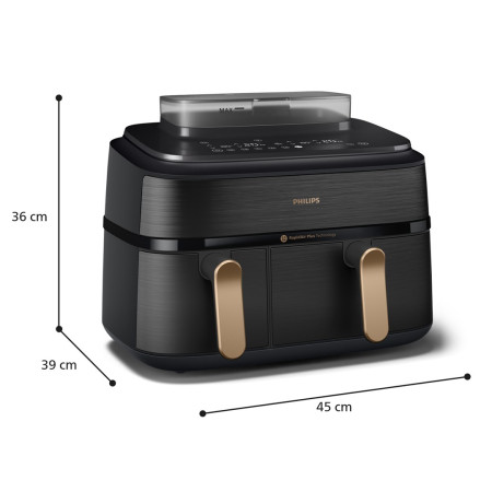 Philips Dual Steam Air Fryer | NA552/00 5000 Series | Power 2750 W | Capacity 9 L | RapidAir Plus | Black