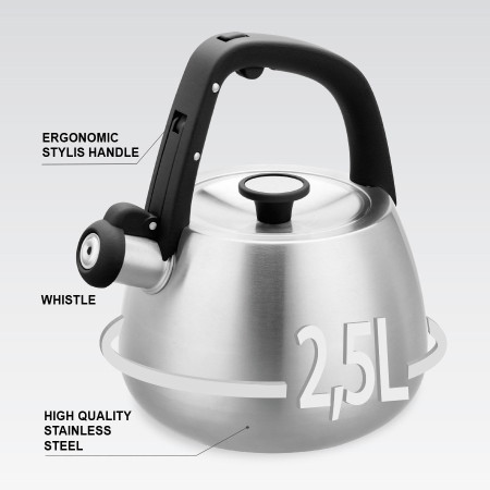 Kettle Maestro MR-1318 2,5 l Silver, Black