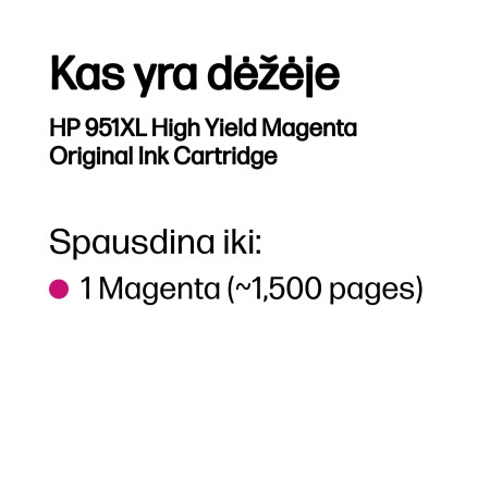 HP 951XL didelės talpos purpurinis originalus rašalo kasetė