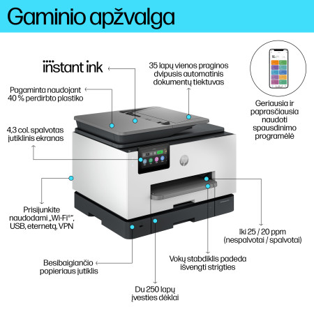 HP OfficeJet Pro Belaidis Visiškai Integruotas Spausdintuvas