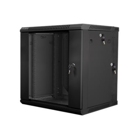 Lanberg 19" 12U dviejų sekcijų montavimo spinta 600x600 juoda