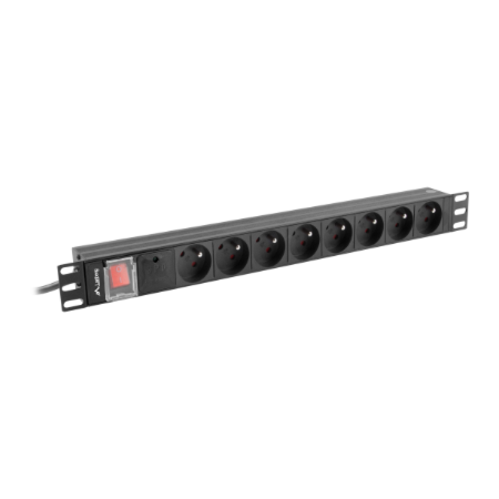 Rack PDU 19" 1U 16A 8x PL 2m juodas