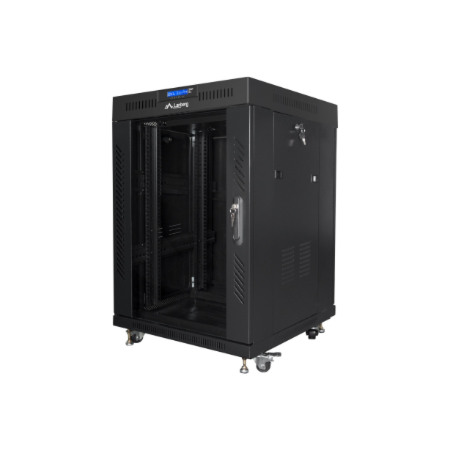 Lanberg 19" 15U 600x600 juoda rack spinta su stiklinėmis durimis LCD V2