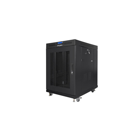 Lanberg 19" 15U Stacionari Rack Spinta 800x1000 Juoda su Perforuotomis Durimis LCD V2