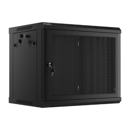 Lanberg 19" 9U Pakabinama Rack Spinta 600x450 Juoda su perforuotais durimis