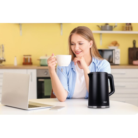 IDEAL Kettle 1.7 l, steel body, power 1500 W, black