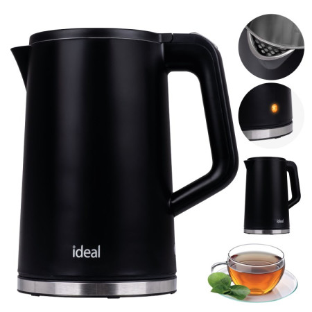 IDEAL Kettle 1.7 l, steel body, power 1500 W, black