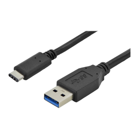 USB 3.0 kabelis DIGITUS SuperSpeed, USB A/USB C, 1m, juodas