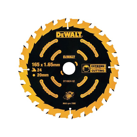 DeWalt pjovimo diskas akumuliatoriniams pjūklams 165 x 20 mm, 24 dantys