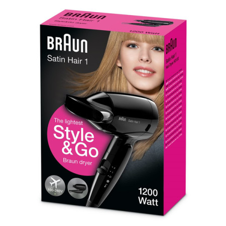 Braun HD130 plaukų džiovintuvas 1200 W Juoda