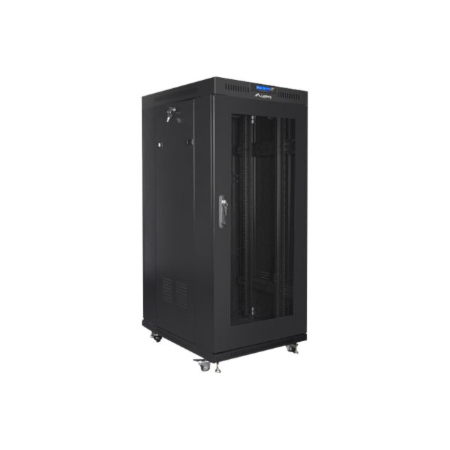 Lanberg 19" 22U Stacionari Rack Spinta 800x800 Juoda su Perforuotomis Durimis (Flat Pack)