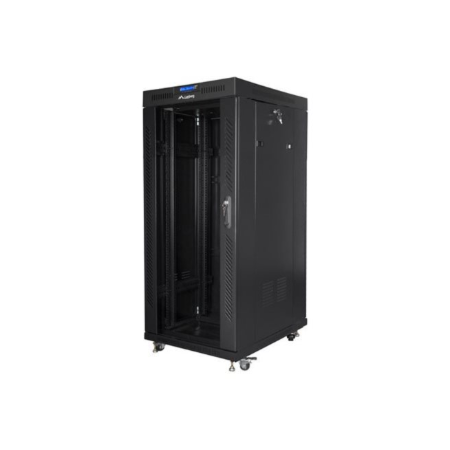 LANBERG 19" 27U Stacionari Rack Šafa 800x1200 juoda su stiklinėmis durimis