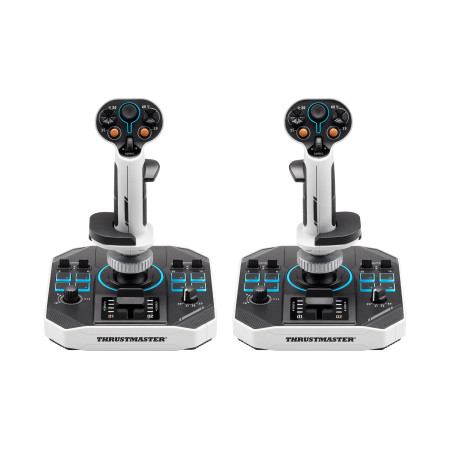 Thrustmaster Sol-R 2 HOSAS Space Sim Duo Juoda, Balta USB Orlaivio vairalazdė