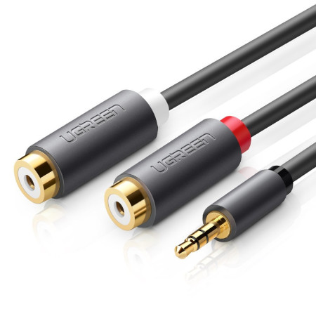 UGREEN AV109 3.5mm Jack vyr. - 2x RCA (Cinch) 0.25m juodas