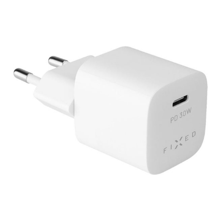 Fixed Mini USB-C kelioninis kroviklis 30W, baltas