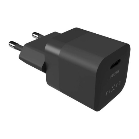 Mini USB-C kelioninis įkroviklis 25W, juodas