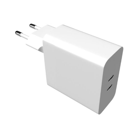 Fixed 2x USB-C, su PD, 65W, balta
