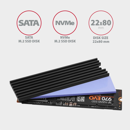 Kompiuterio aušinimo sistema M.2 NVMe SSD AXAGON CLR-M2L3