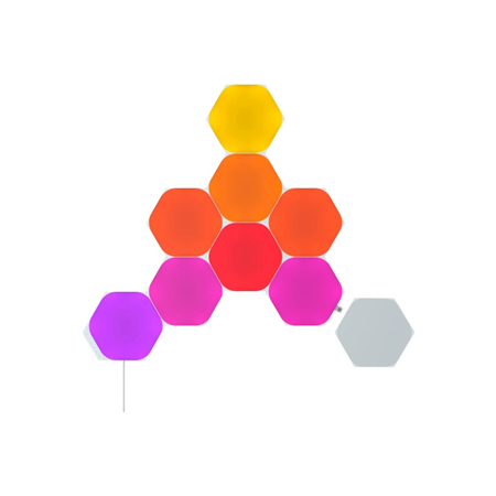Nanoleaf Shapes Hexagons pradžios rinkinys - šviesos panelės (9 panelės, 1 kontroleris, juoda)