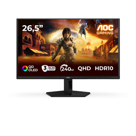AOC Q27G41ZDF | 27 " | QD-OLED | QHD | 16:9 | 240 Hz | 0.03 ms | 2560 x 1440 pixels | 400 cd/m² | HDMI ports quantity 1 | Black