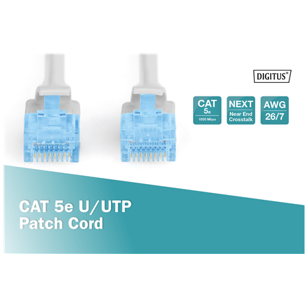 Digitus | Patch Cord | DK-1512-050 | Grey | RJ45 | RJ45