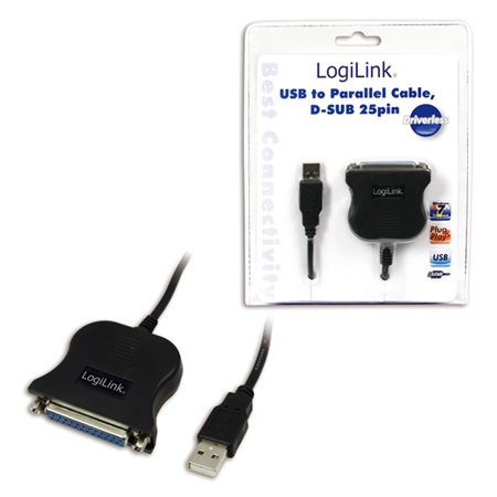 Logilink | USB 2.0 adapter to Paralel (LPT)  DB25 , 1,8m | USB-A to LPT USB A male | DB25