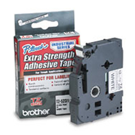 Brother | TZ-S231 Strong Adhesive Laminated Tape | Black on White | TZe | 8 m | 1.2 cm