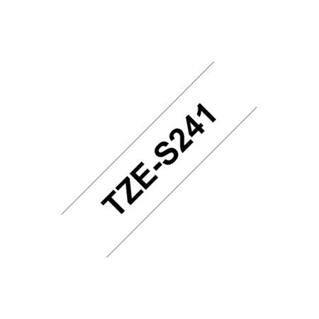 Brother | TZe-S241 Strong Adhesive Laminated Tape | Black on White | TZe | 8 m | 1.8 cm