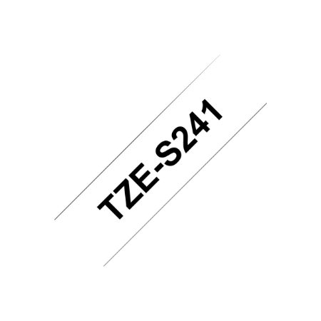 Brother | TZe-S241 Strong Adhesive Laminated Tape | Black on White | TZe | 8 m | 1.8 cm