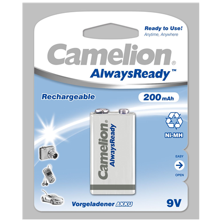 Camelion | 9V/6HR61 | 200 mAh | AlwaysReady Rechargeable Batteries Ni-MH | 1 pc(s)