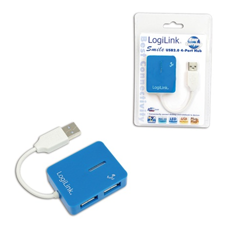 Logilink | USB 2.0 Hub 4-Port, Smile, Blue