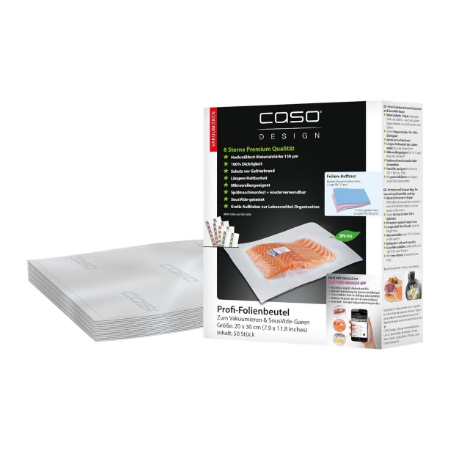 Caso | Foil Bags | 01219 | 50 units | Dimensions (W x L) 20 x 30 cm | Ribbed