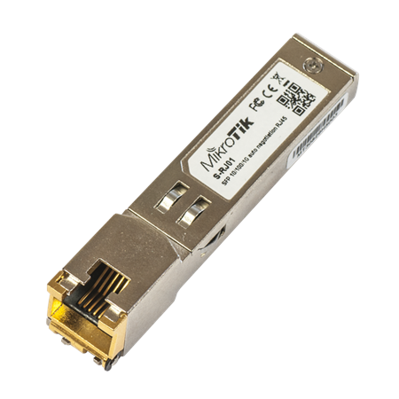 MikroTik | S-RJ01 | SFP | Copper | RJ-45 | 10/100/1000 Mbit/s | Maximum transfer distance 100 m | 0 to +85C