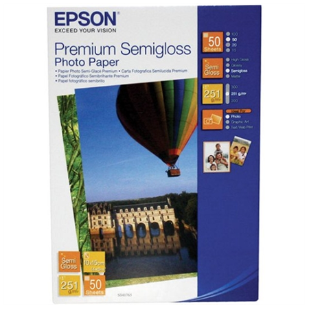 Epson Premium Semigloss Photo Paper 10x15cm, 251g/m2, 50 sheets