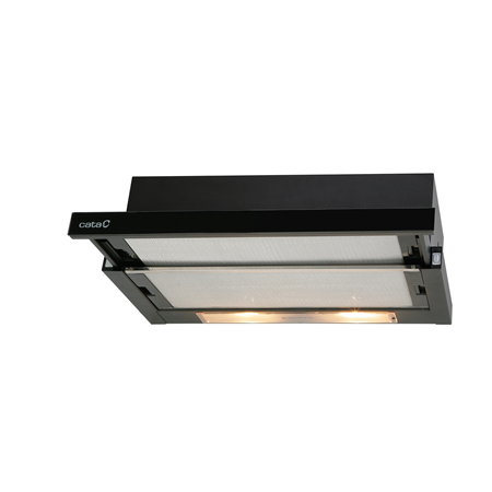 CATA | Hood | TF 2003 600 GBK | Telescopic | Energy efficiency class C | Width 60 cm | 390 m³/h | Mechanical control | LED | Bla