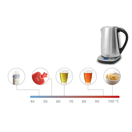 Caso | WK 2200 | With electronic control | 2200 W | 1.7 L | Stainless steel | 360° rotational base | Stainless steel