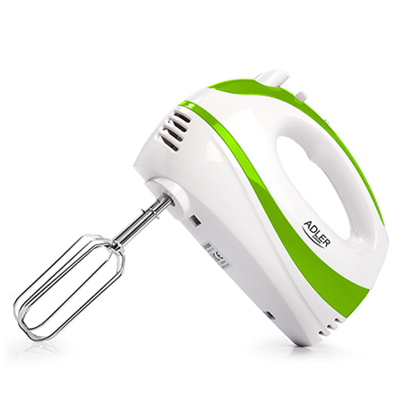Adler | Mixer | AD 4205 g | Hand Mixer | 300 W | Number of speeds 5 | Turbo mode | White/Green