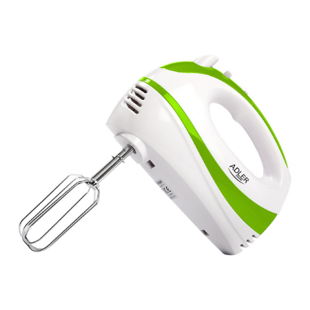 Adler | Mixer | AD 4205 g | Hand Mixer | 300 W | Number of speeds 5 | Turbo mode | White/Green